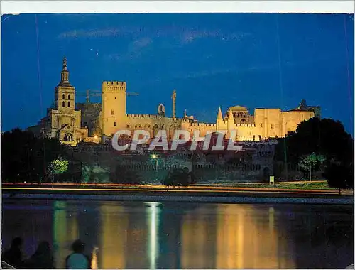 Moderne Karte Avignon Vue nocturne du Palais des Papes