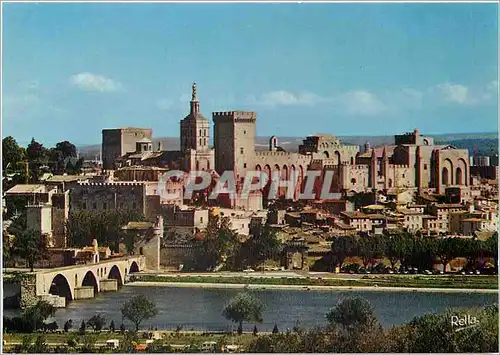 Cartes postales moderne Avignon Vaucluse Le Pont St Benezet et le Palais des Papes