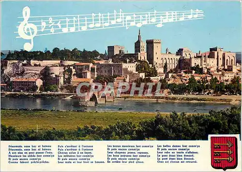 Moderne Karte Avignon Vaucluse Le Palais des Papes le Rocher des Doms le Rhone le Pont St Benezet et sa Chanso