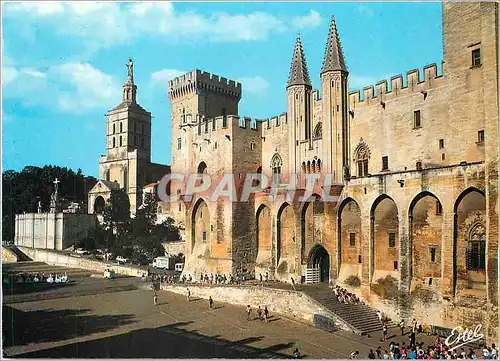 Cartes postales moderne Avignon Vaucluse Le palais des Papes et la cathedrale Notre Dame des Doms