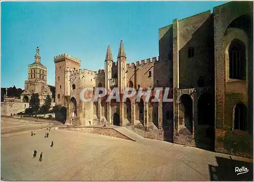 Moderne Karte Avignon Vaucluse Notre Dame des Doms La Tour Campagne et le Palais des Papes