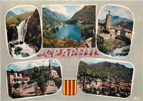 Cartes postales moderne Ax les Thermes Ariege Cascades des Bezines lac d'Orgeix Chapelle St Jerome Promenade du Couloubr