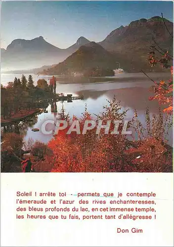 Cartes postales moderne Lac d'Annecy Matin romantique au petit lac Le massif des Bauges Talloires et Duingt