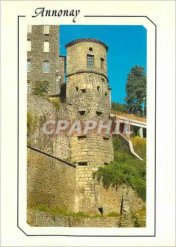 Moderne Karte Annonay Ardeche La Tour des Martyrs reste des fortifications