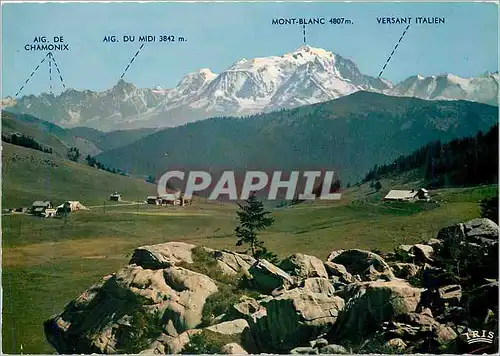 Cartes postales moderne Col des Aravis Le Massif du Mont Blanc Les Aiguilles de Chamonix et les Domes de Miage