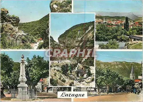 Cartes postales moderne Laragne Les Gorges Vue generale Pont Romain Monument aux Morts Place de la Fontaine