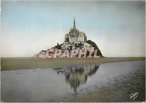 Moderne Karte Mont Saint Michel Manche Vue sur le cote du Petit bois