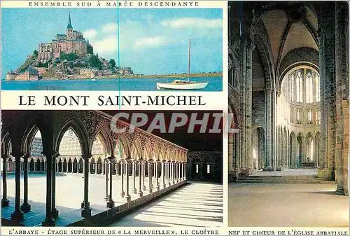 Cartes postales moderne Le Mont Saint Michel L'Abbaye Etage superiour de la Merveille Le Cloitre