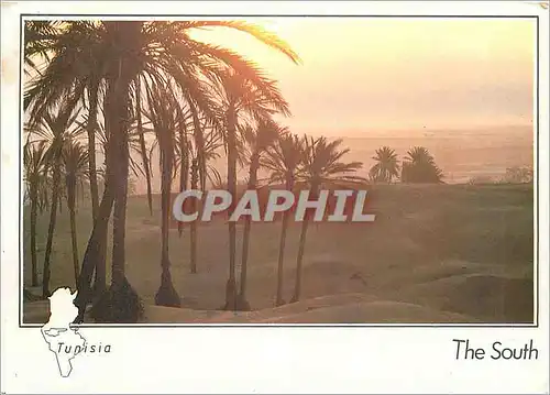 Moderne Karte Tunisia The South Crepuscule sur le Sahara