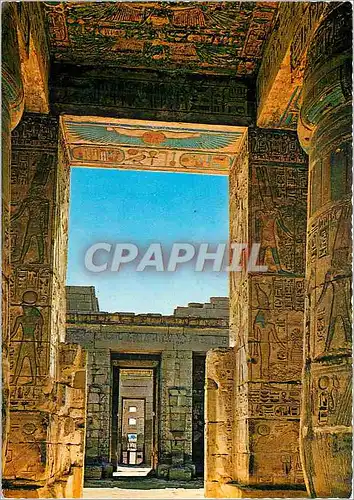 Moderne Karte Luoxor Medinet Habou Vue interieure du temple de Ramses II