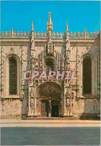 Moderne Karte Lisboa Portugal Monastere des Jeronimos Portail Sud