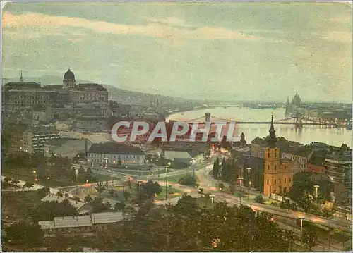 Moderne Karte Budapest Budai latkep Ansicht von Buda