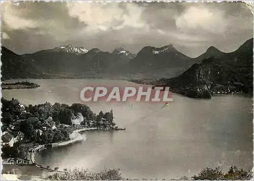 Moderne Karte Lac d'Annecy Talloires Massif des Bauges et presquile de Duingt