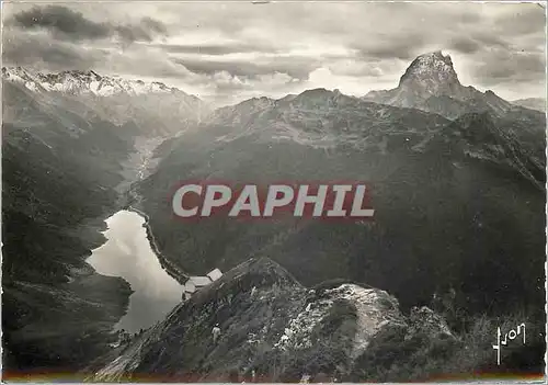 Cartes postales moderne L'Artouste B Pyr Pic du Midi d'Ossau et Lac de Fabreges vus du Pic de la Sagette