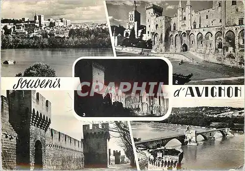 Moderne Karte Avignon Avignon et le Palais des Papes vus de Villeneuve