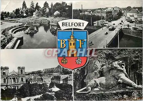 Moderne Karte Belfort Square Jean Jaures Quartier du Pont Carnot Eglise Saint Christophe Le Lion