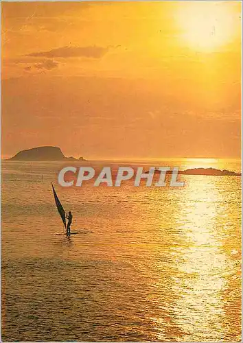 Moderne Karte Coucher de soleil Planche a voile