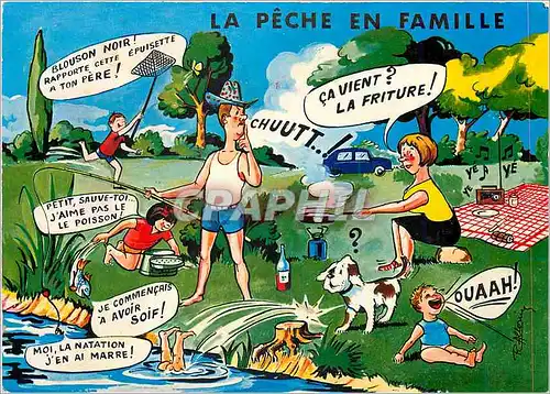 Cartes postales moderne En Famille La Peche