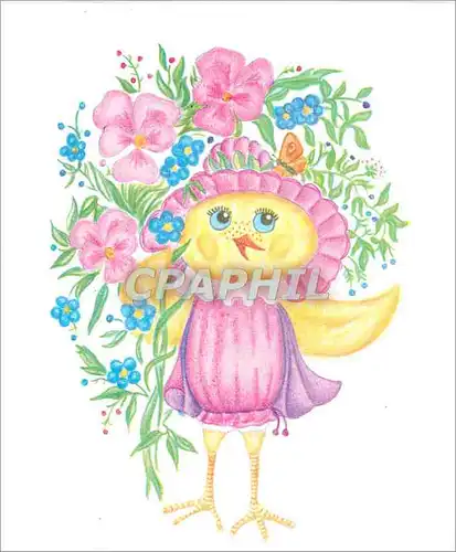 Cartes postales moderne Oiseau Fleurs