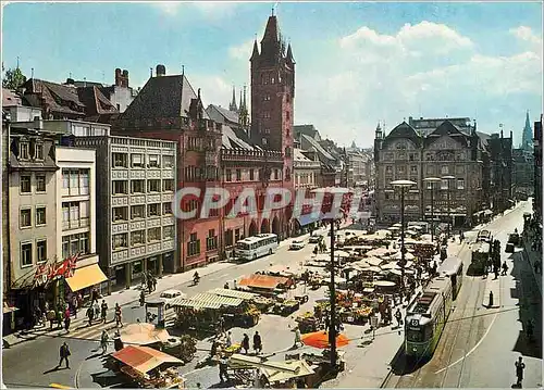 Cartes postales moderne Basel Place du Marche et l'Hotel de Ville Tramway