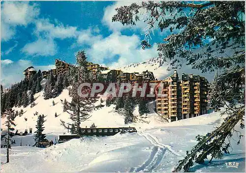 Moderne Karte Avoriaz Hte Savoie La seule station francaise sans voiture Vue generale de la station