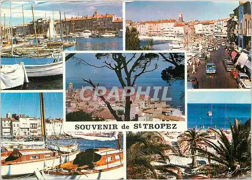 Moderne Karte Souvenir de St Tropez