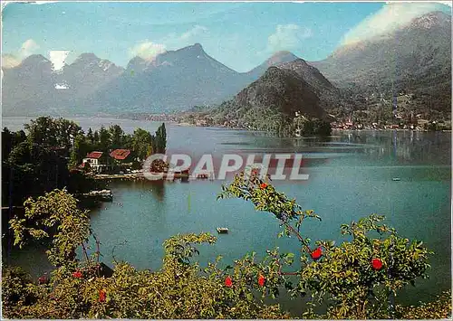 Moderne Karte Le Lac d'Annecy Le petit lac et le Massif des Bauges Talloires et Duingt