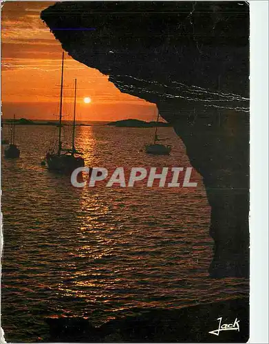 Moderne Karte Couleurs de Bretagne Sunset on the coast