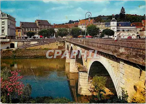 Moderne Karte Le Bugue Dordogne Le pont les quais au centre de la ville