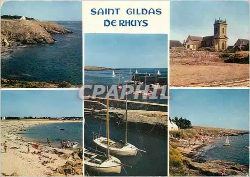 Moderne Karte Saint Gildas de Rhuys Morbihan et ses plages