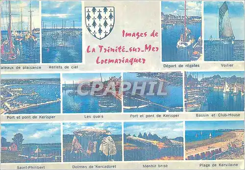 Cartes postales moderne Images de La Trinite sur Mer Locmariaquer Bateaux de plaisance Reflets de ciel Depart de regates