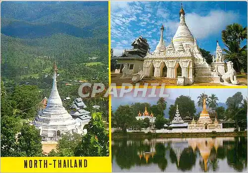 Moderne Karte North Thailand Doi Kong Moo the cremated bone of Buddha Jong Klong Temple Mahongson