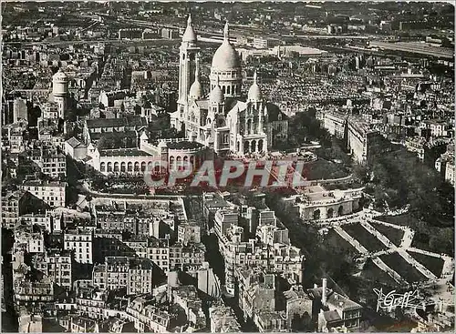 Cartes postales moderne Paris Vue aerienne La Basilique du Sacre Coeur de Montmartre