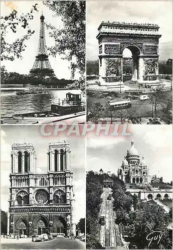 Cartes postales moderne Paris La Tour Eiffel l'arc de triomphe de l'Etoile