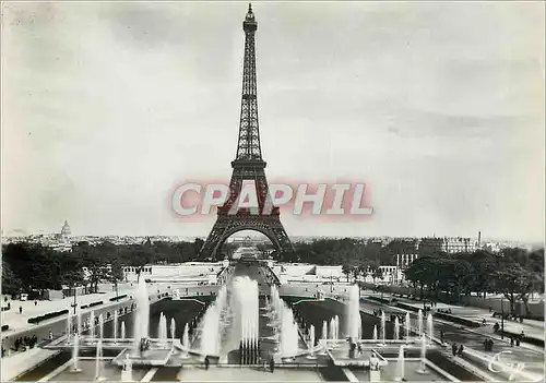 Moderne Karte Paris Les Fontaines du Palais de Chaillot Tour Eiffel