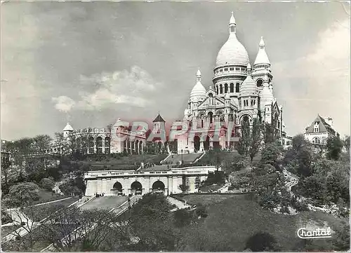 Cartes postales moderne Paris La Basilique du Sacre Coeur de Montmartre et ses Jardins