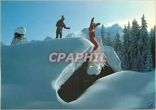 Moderne Karte L'hiver au pays du Mt Blanc Les jois du ski