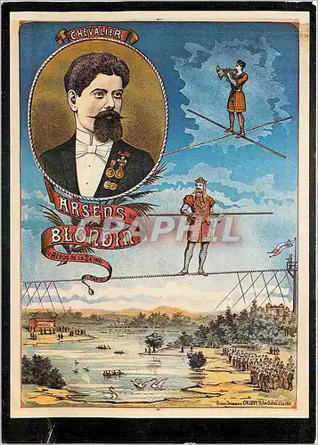 Cartes postales moderne Paris Musee des Arts et Traditions Populaires Affliche de Cirque Blondin le heros de la Seine