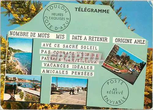 Moderne Karte Toulon Var Message et souvenirs