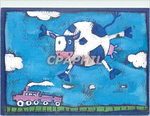 Cartes postales moderne Annabelle Lechat La vache volante