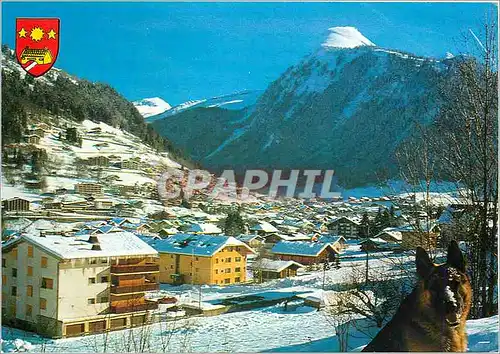 Moderne Karte Souvenir de Morzine Avoriaz Haute Savoie La Pointe de Ressachaux Les Hauts Forts Vue generale