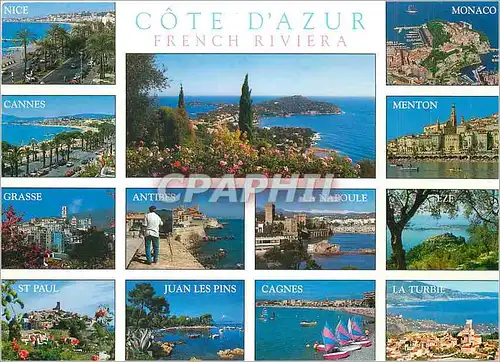 Moderne Karte Cote d'Azur French Riviera