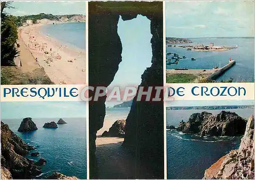 Cartes postales moderne Presqu'ile de Crozon Grotto de la presqu'ile plage de Morgat port de Camaret