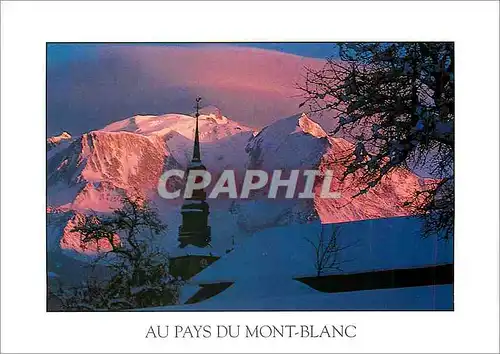 Moderne Karte L'hiver en montagne Derniers rayons sur le Mont Blanc