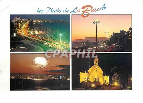 Moderne Karte La Baule Animations nocturnes sur la grande plage et la chapelle Sainte Anne