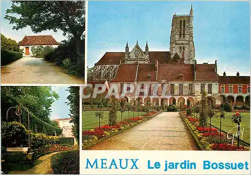 Cartes postales moderne Meaux Seine et Marne Au palais episcopal le jardin par le Notre et le cabinet de Bossouet