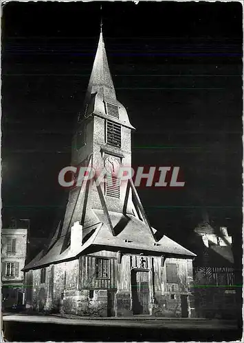 Cartes postales moderne Honfleur Calvados Le Clocher de l'Eglise Ste Catherine la nuit