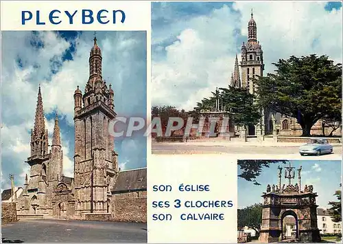 Cartes postales moderne Pleyben Son Eglise ses 3 Clochers Son Calvaire