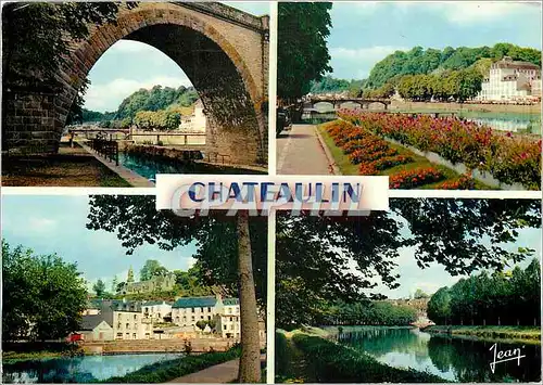 Moderne Karte Chateaulin Finistere Le Pont le canal et les quais