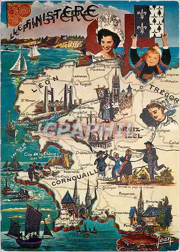 Moderne Karte La Bretagne Le Finistere